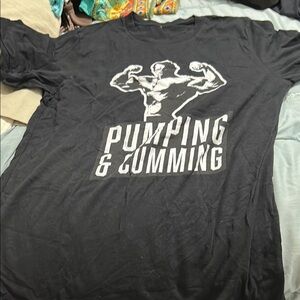 Black Graphic T-Shirt with Bodybuilder Design